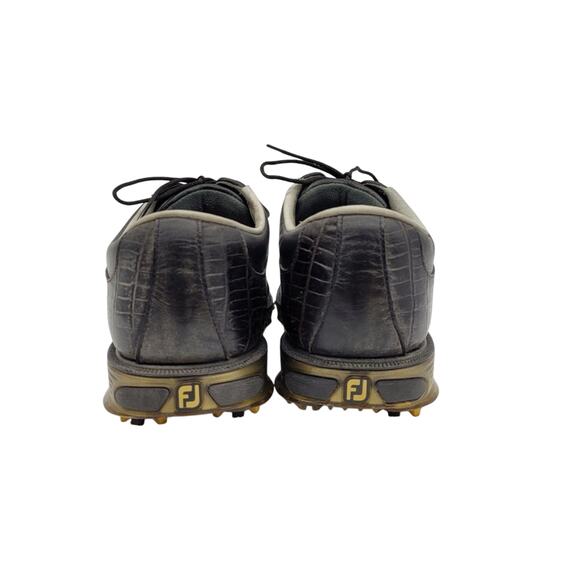 FootJoy DryJoys Tour Black Golf Shoes Croc Opti-Flex - Size 9.5M